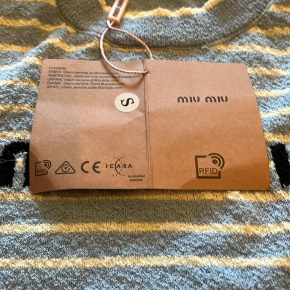 Miu Miu Blue and White Striped Sweater - Picture 3 of 6